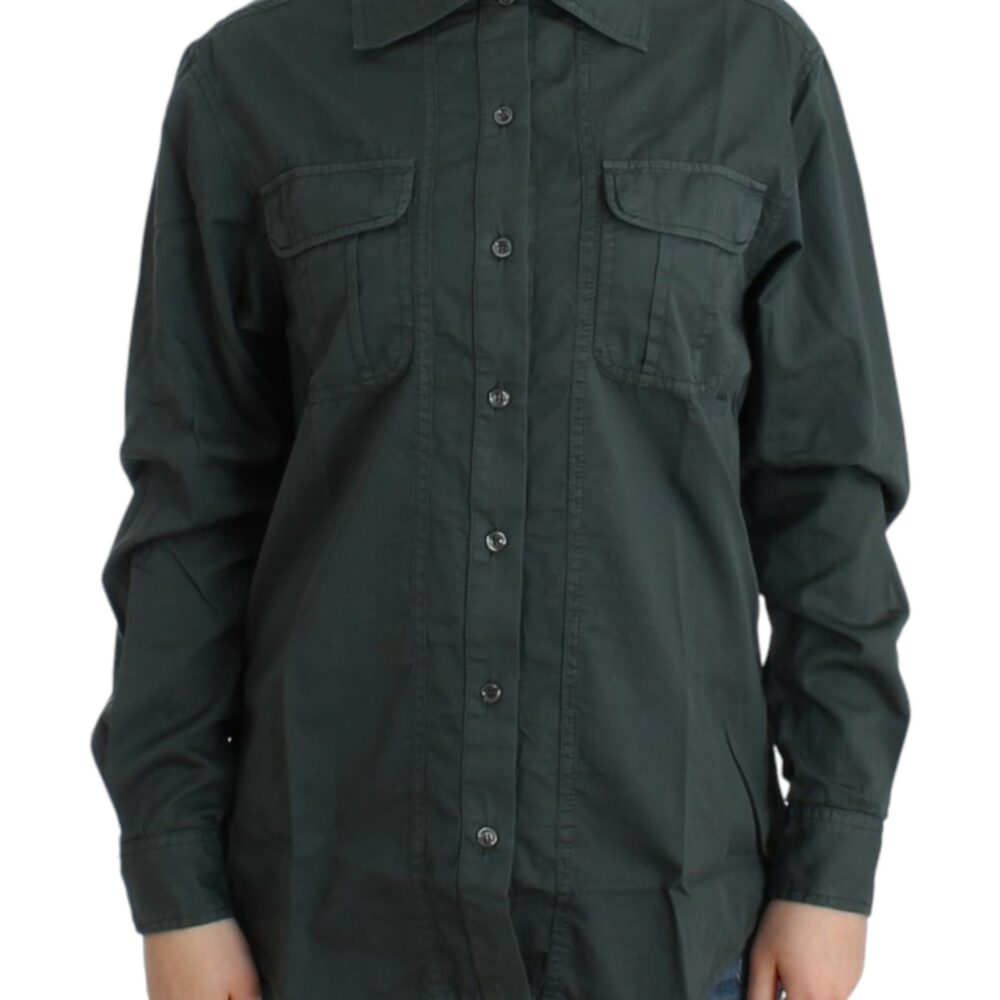 Gray button down shirt