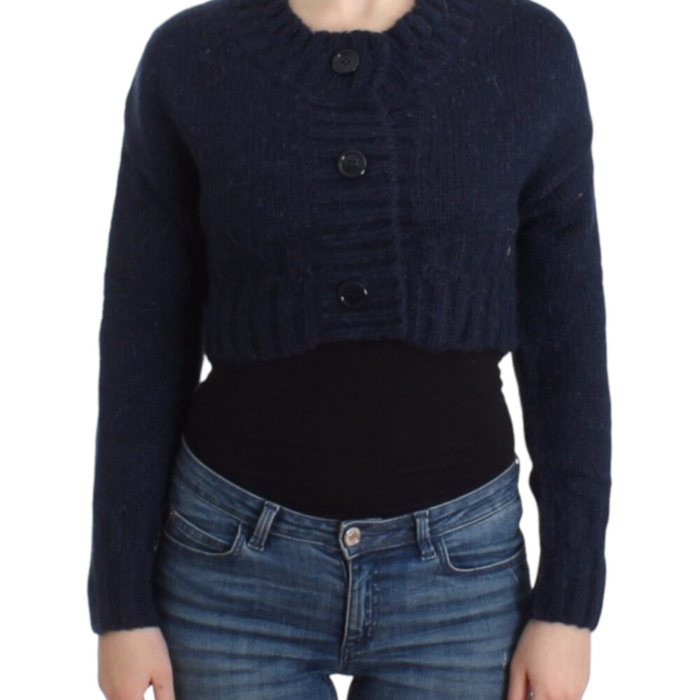 Blue cropped cardigan