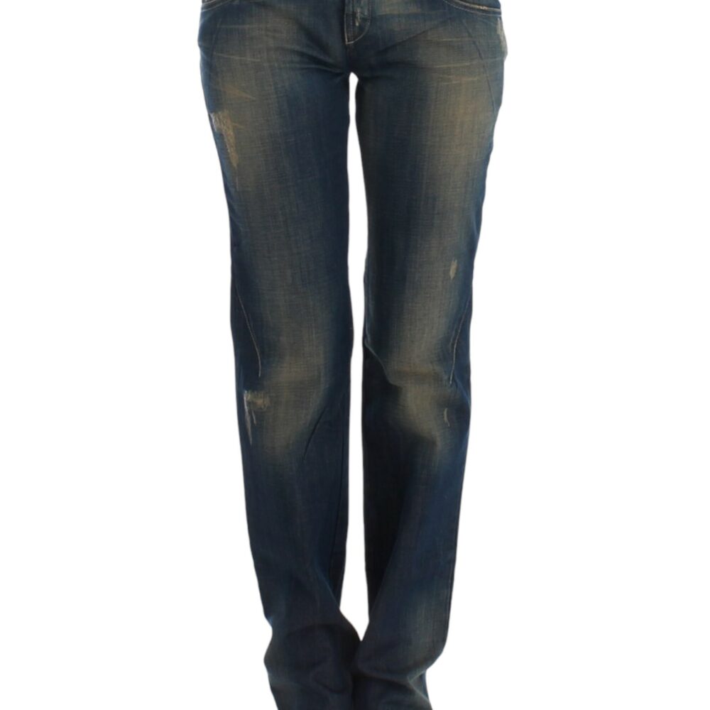 Blue straight leg jeans