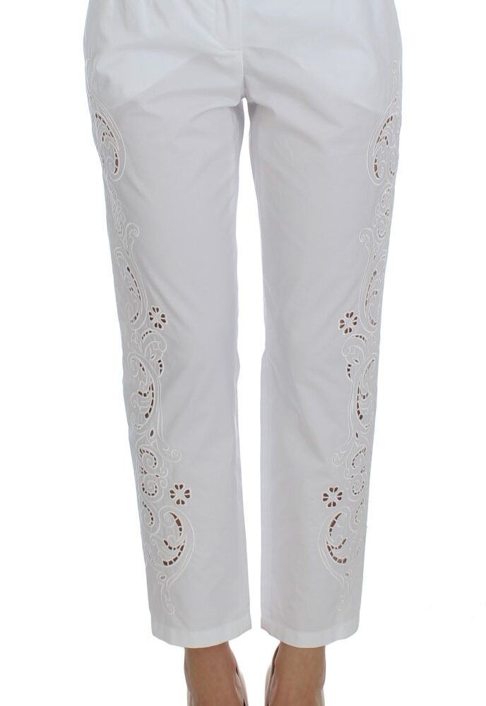 White Floral Cutout Dress Sicily Pants