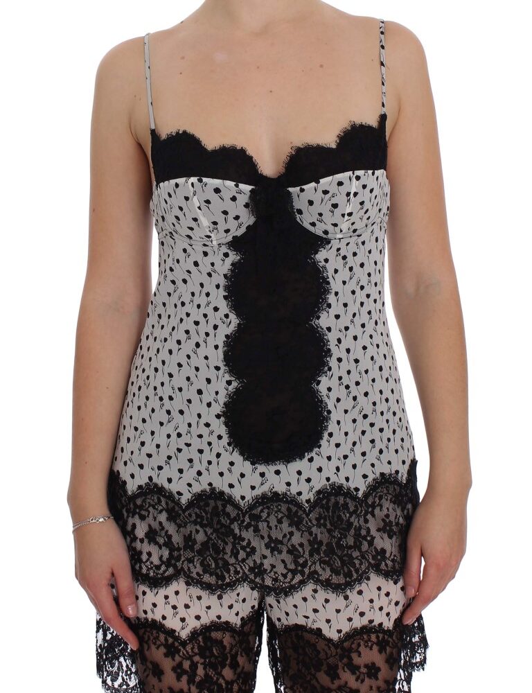 Black Silk Lace Babydoll Lingerie Top