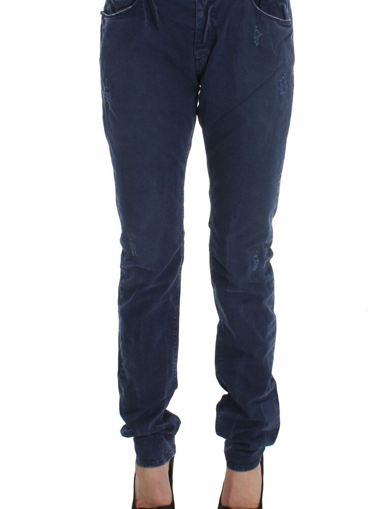 Blue Cotton Blend Denim Jeans