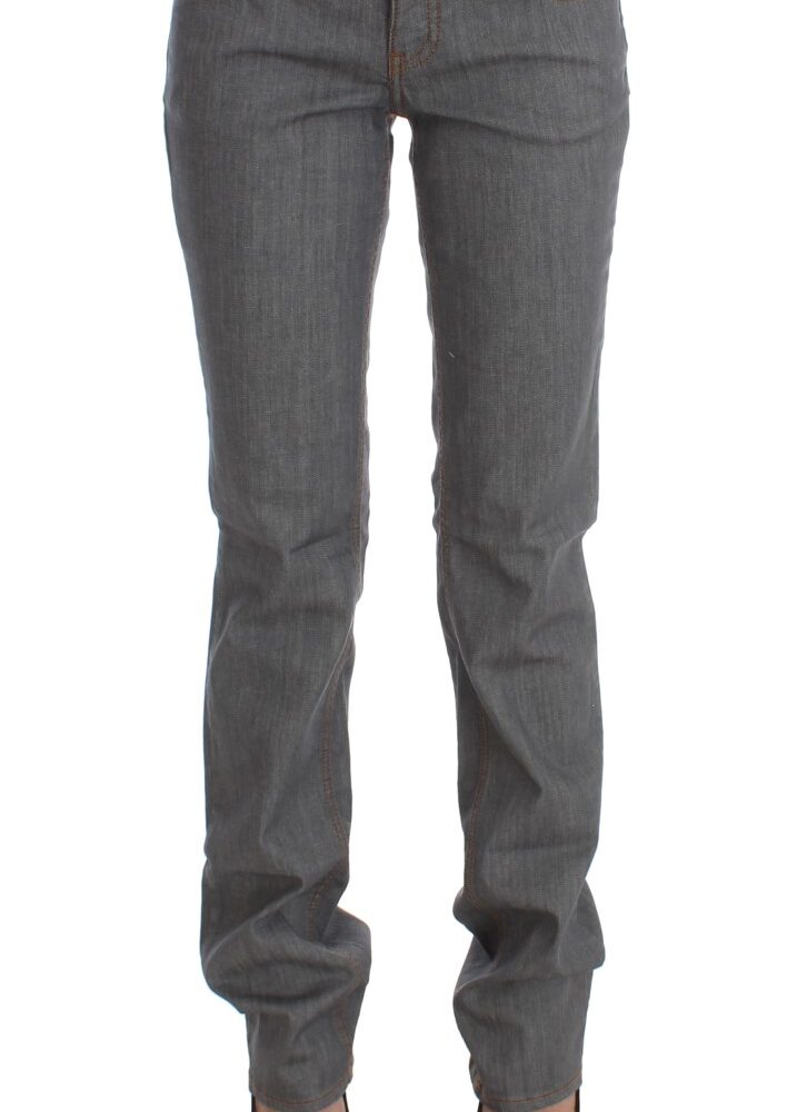Gray Cotton Regular Fit Denim Jeans