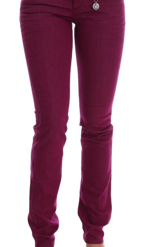 Purple Cotton Stretch Slim Denim Jeans