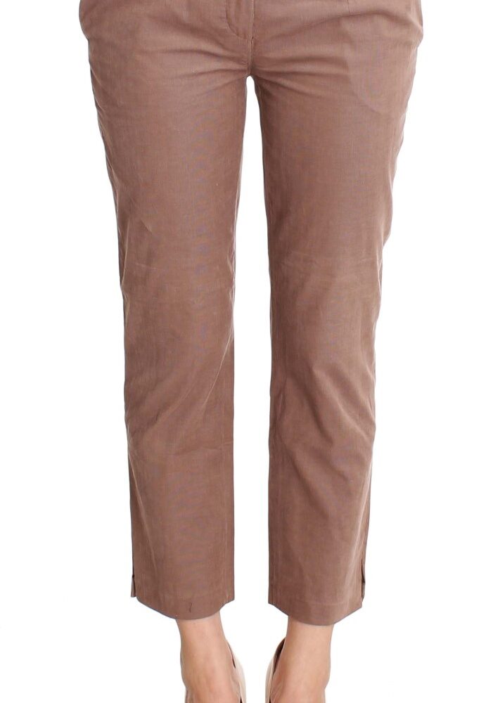 Brown Cropped Corduroys Pants