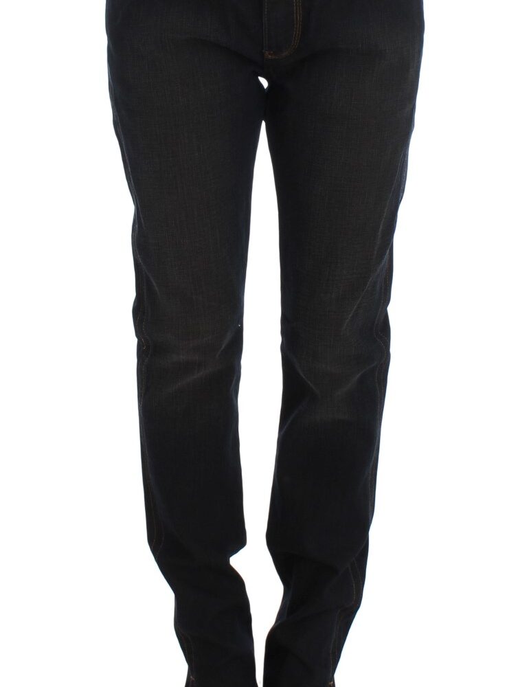 Blue Wash Cotton Boyfriend Jeans