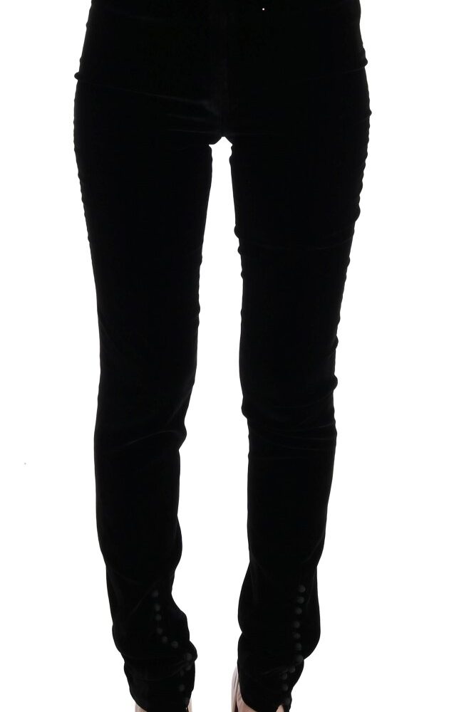 Black Velvet Slim Fit Pants
