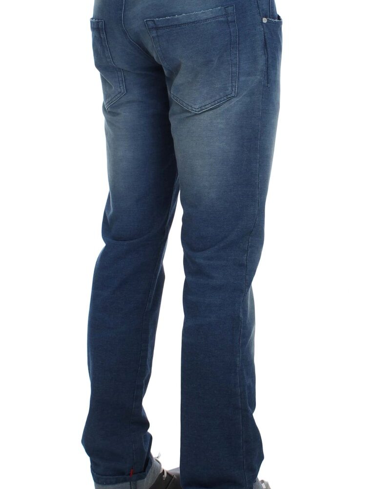 Blue Wash Denim Cotton Stretch Slim Fit Jeans
