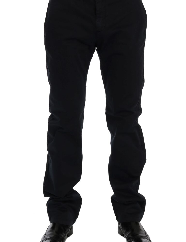 Blue Cotton Stretch Chinos Pants
