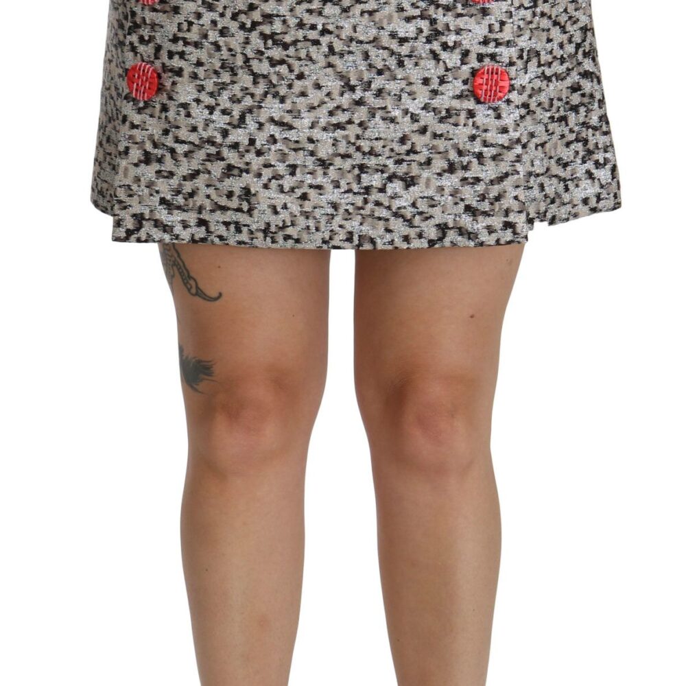 Silver Pattern A-line High Waist Skirt