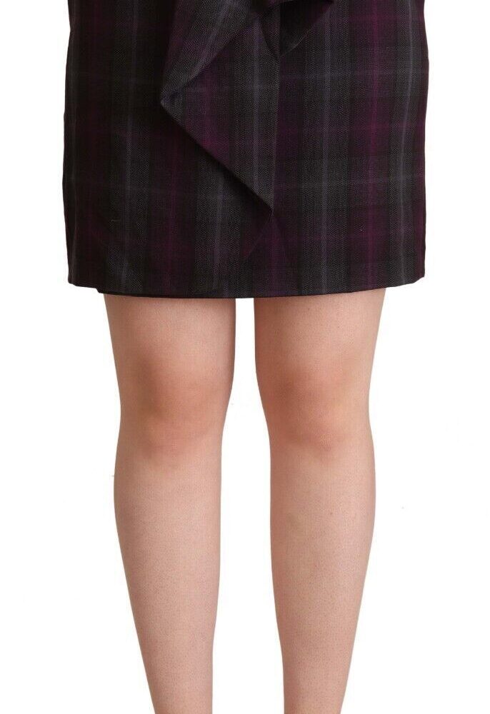 Multicolor Checkered Ruffle High Waist Mini Skirt