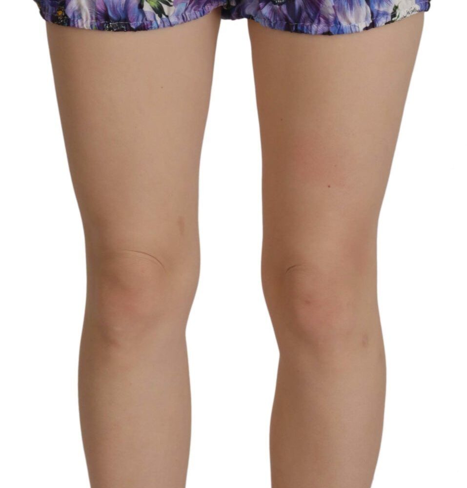Purple Anemone High Waist Hot Pants Shorts