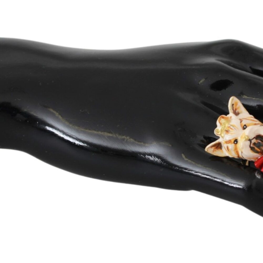 Gold Brass Resin Beige Dog Pet Branded Accessory Ring