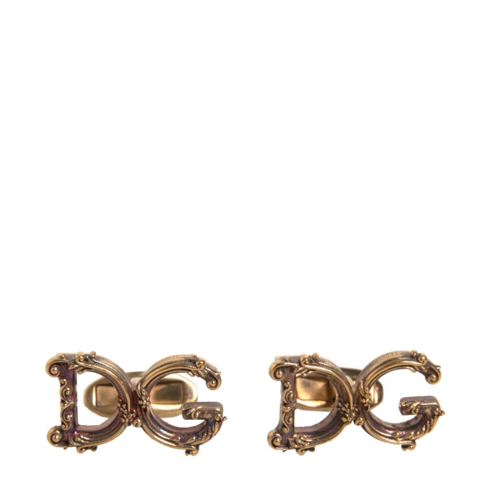 Gold Tone 925 Sterling Silver DG Logo Cufflink