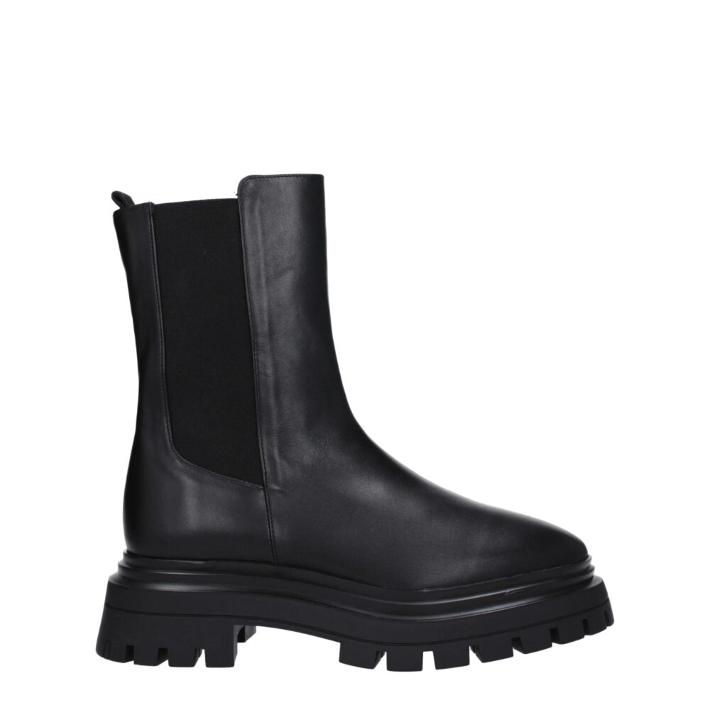 Black Leather Ankle Boots
