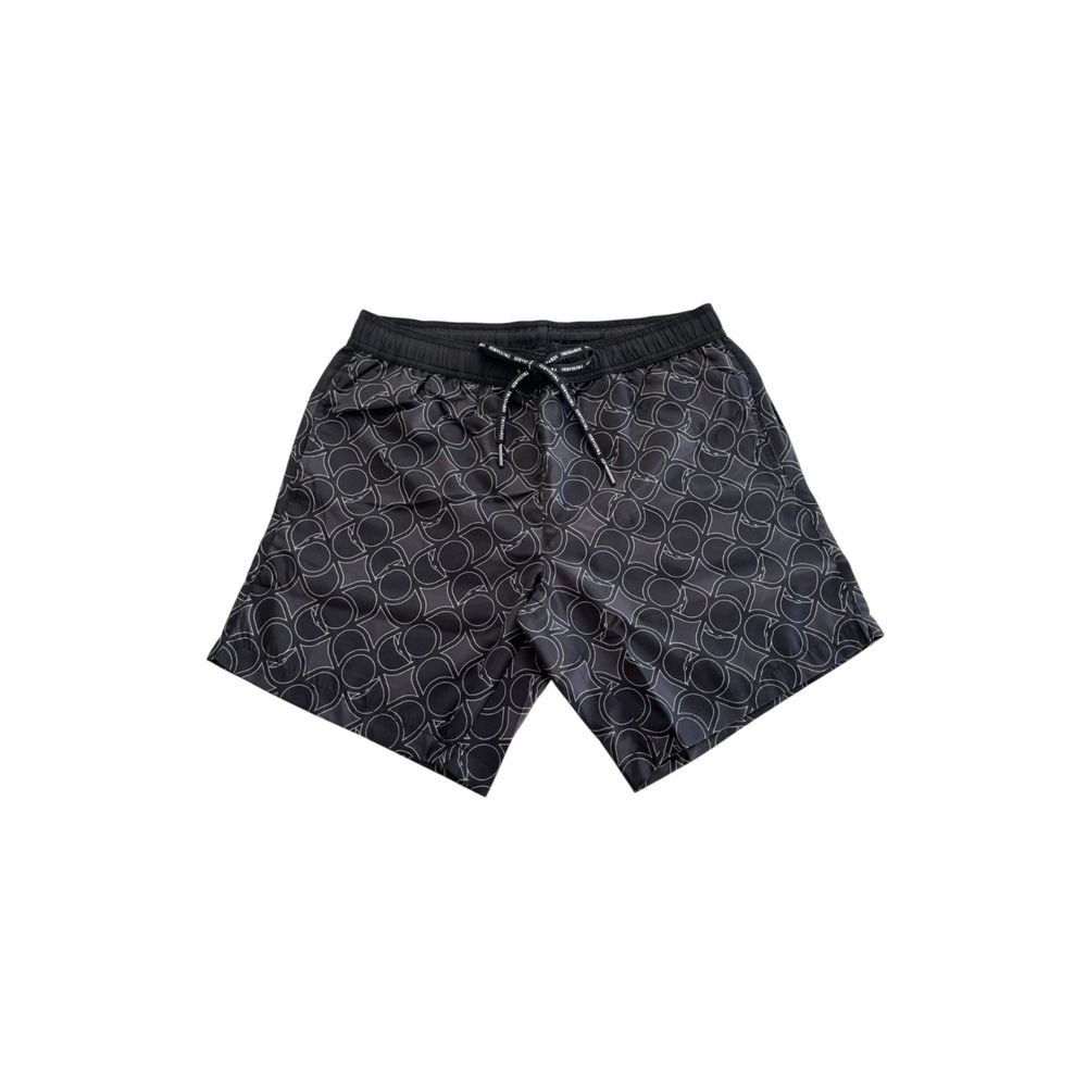 Black Polyester Men Swim Short