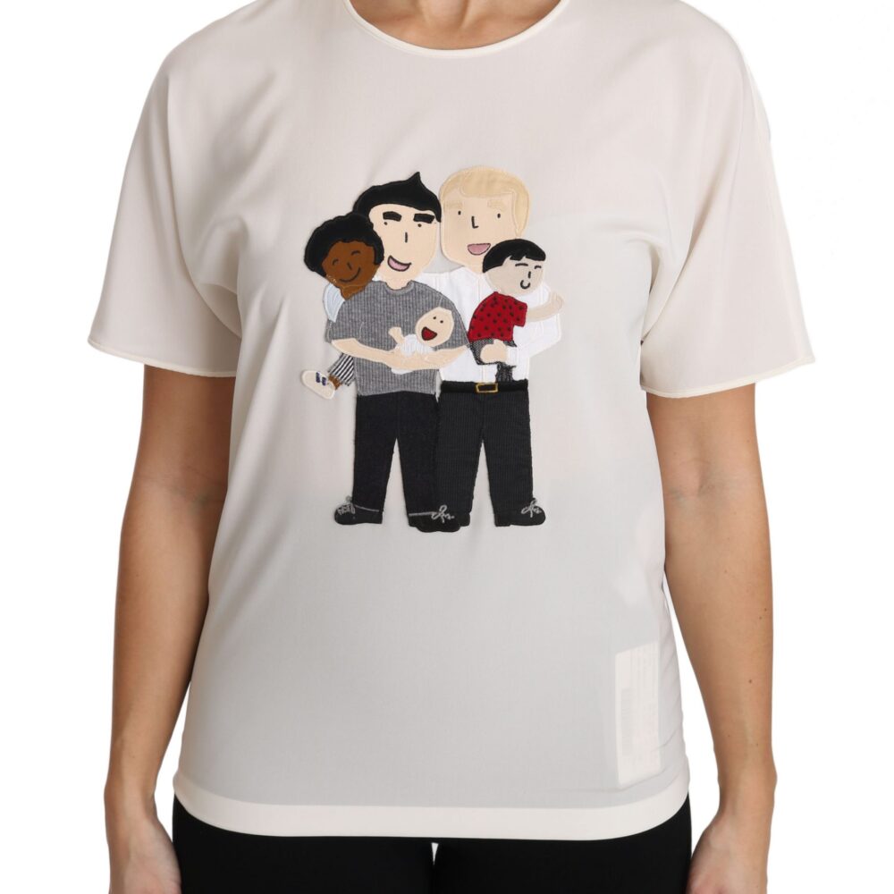 White Silk Stretch #dgfamily T-shirt