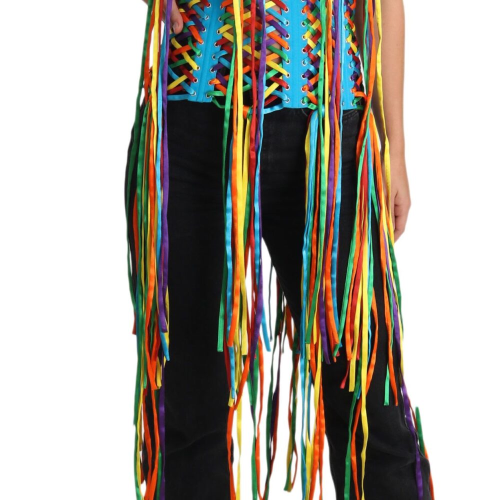 Multicolor Strings Bustier Polyester Corset  Top