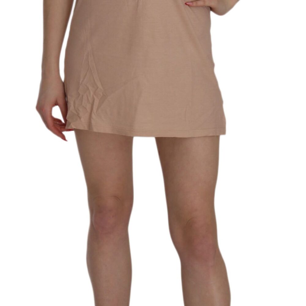 Pink Lace Short Sleeve Shift Mini Dress