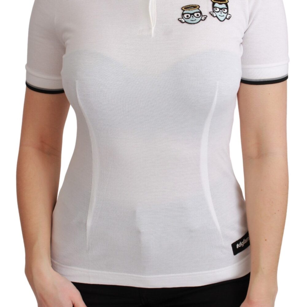White Cotton Polo #dgfamily T-shirt
