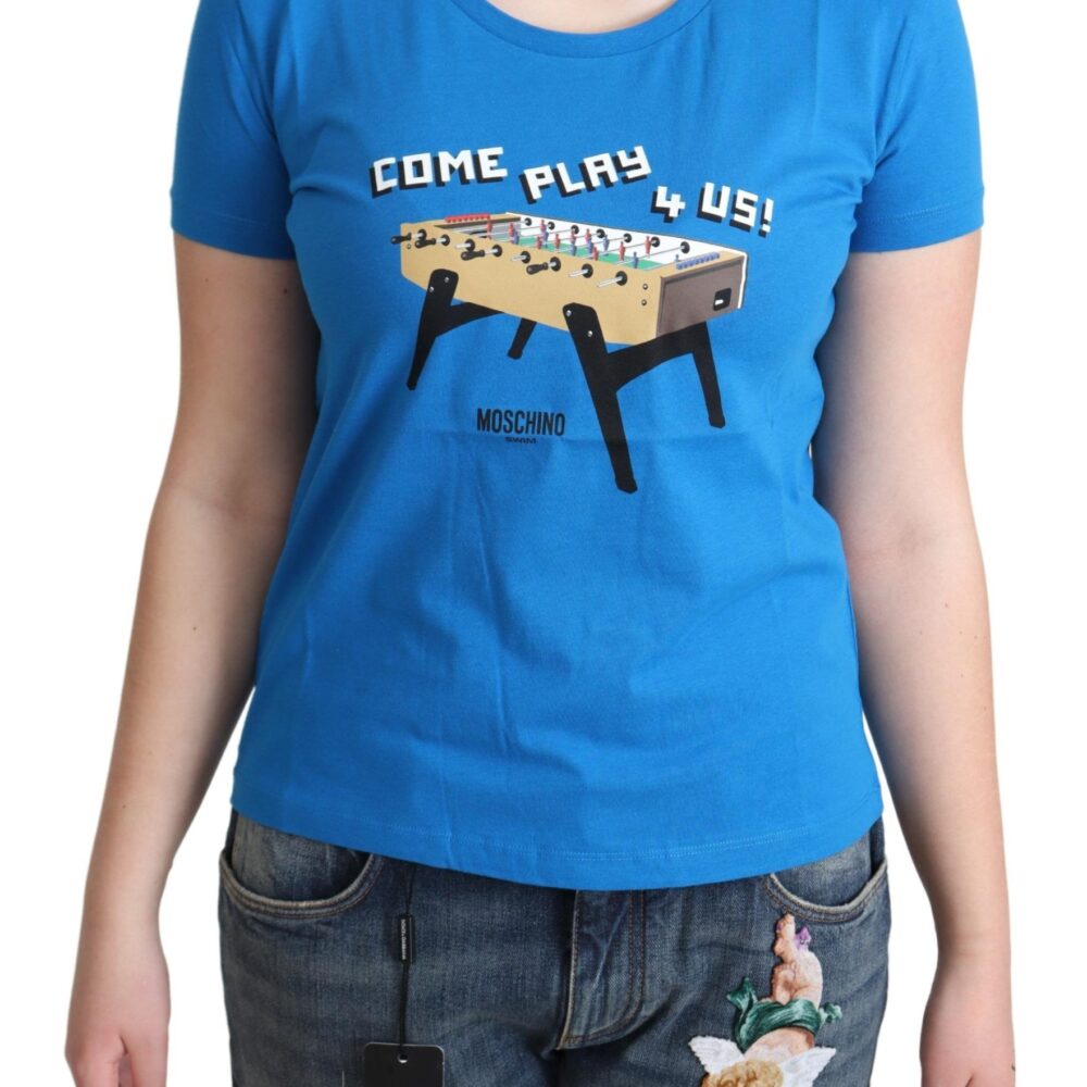 Blue Cotton Come Play 4 Us Print T-shirt