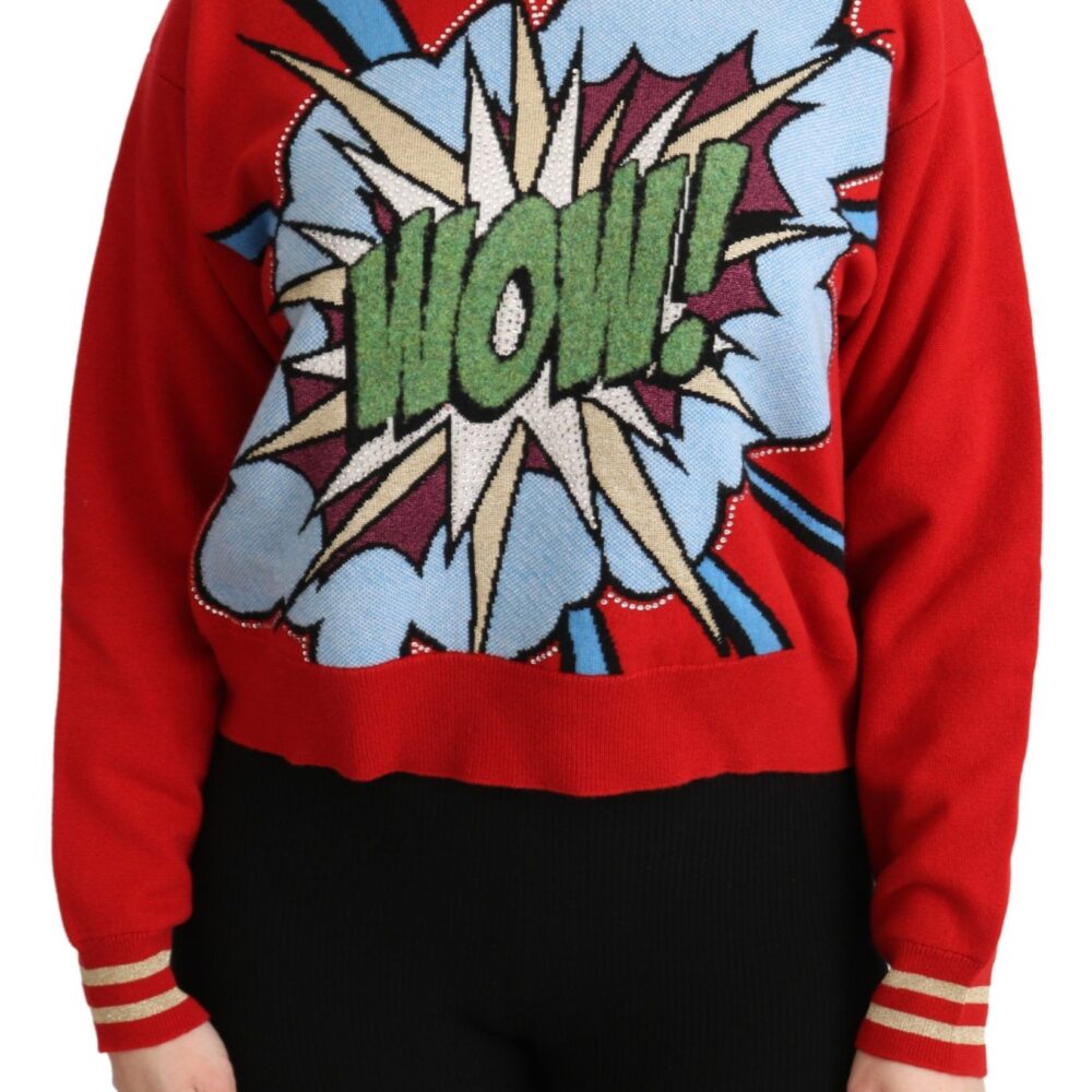 Red Knitted Cashmere Cartoon Top Sweater