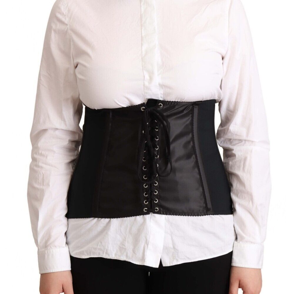 Black Corset Belt Stretch Waist Strap Top