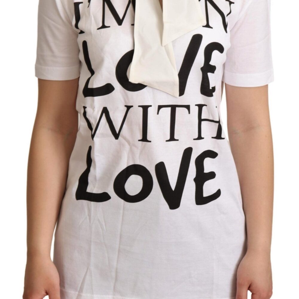 White Cotton Silk I'm In Love Top T-shirt
