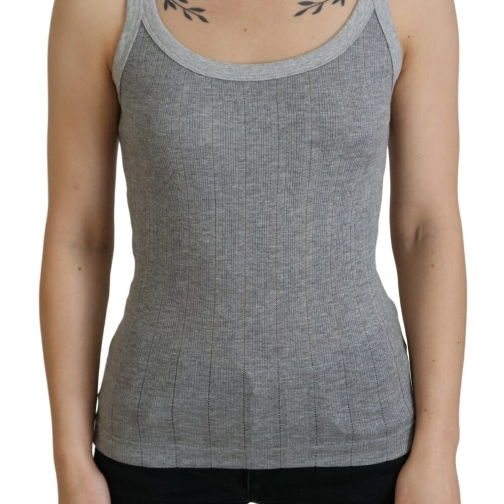 Gray Cotton Modal Canotta Tank Top T-shirt
