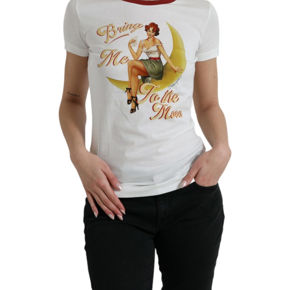 White Bring Me To The Moon T-shirt Top