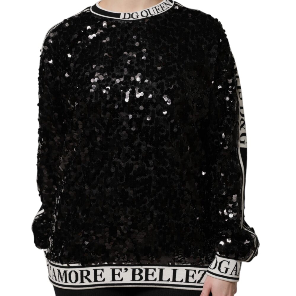 Black DG Queen Sequin Pullover Sweater