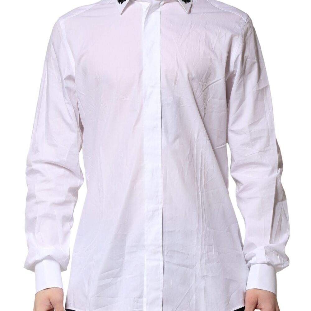 White Cotton GOLD Mens Dress Formal Shirt