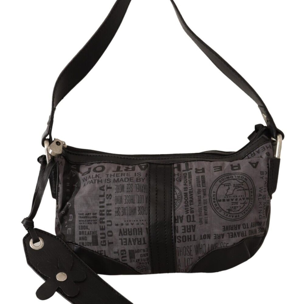 Gray Printed Handbag Shoulder Purse Fabric Bag