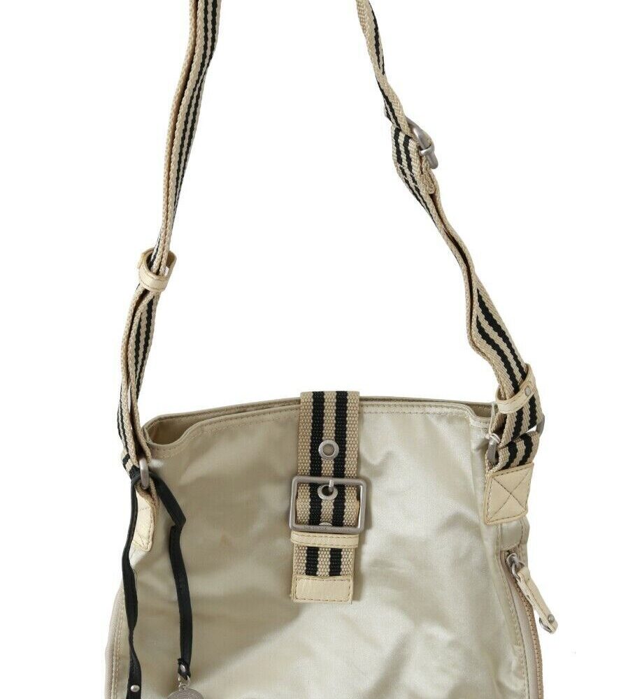 Beige Handbag Shoulder Tote Fabric Purse