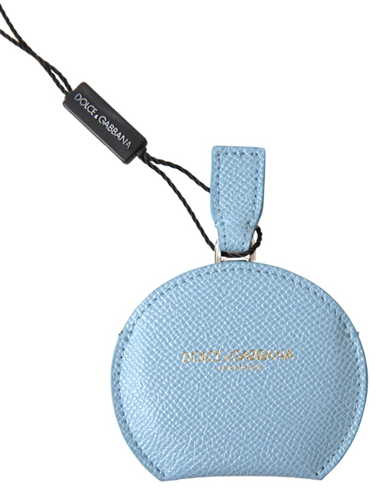 Light Blue Calfskin Leather Mirror Holder
